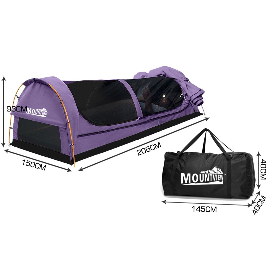 Mountview Double Swag Camping Swags Canvas Dome Tent Hiking Mattress