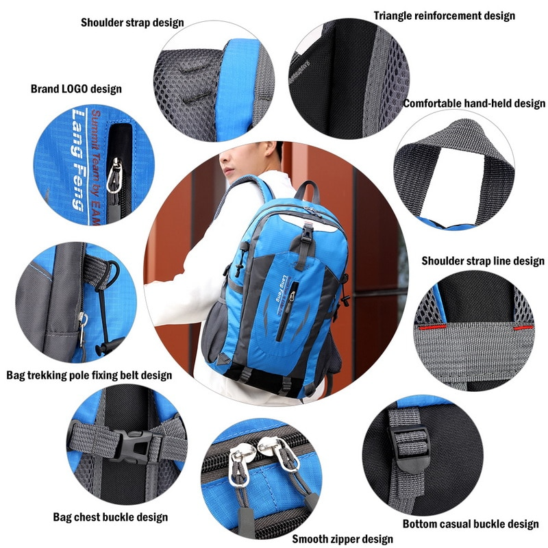 40L Men Women Travel Backpack Rucksack Camping Laptop Hiking School