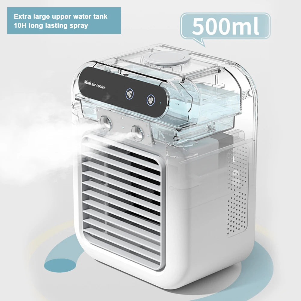 Portable Air Conditioner Fan 2 Speeds Air Cooling Fan with Humidifier