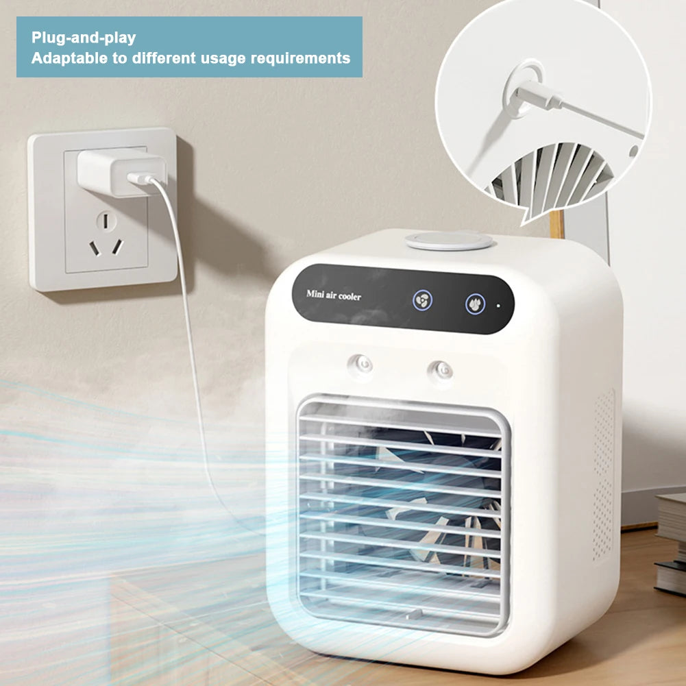 Portable Air Conditioner Fan 2 Speeds Air Cooling Fan with Humidifier