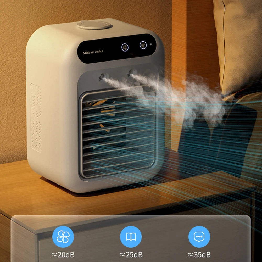Portable Air Conditioner Fan 2 Speeds Air Cooling Fan with Humidifier