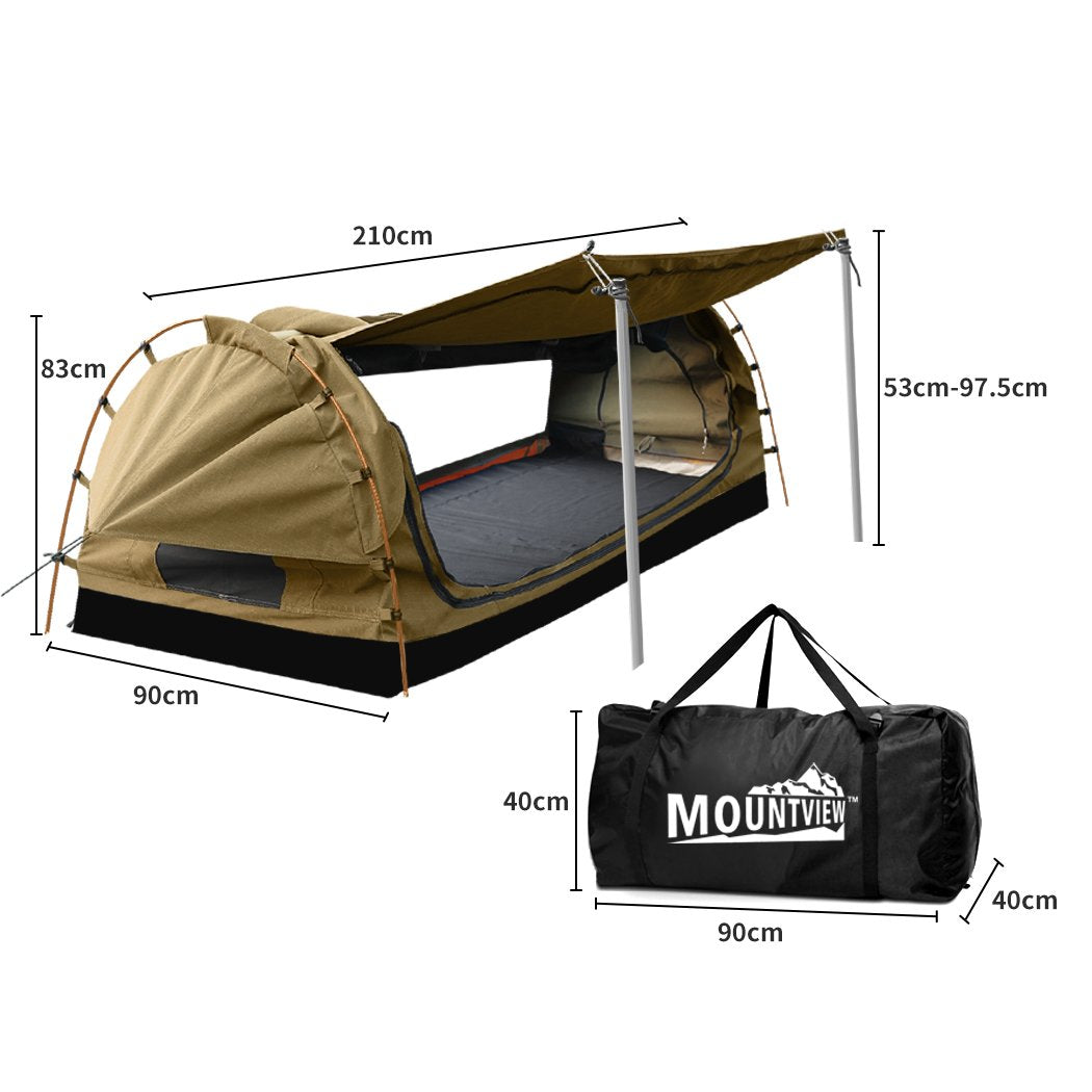 Mountview King Single Swag Camping Swags Canvas Dome Tent Free