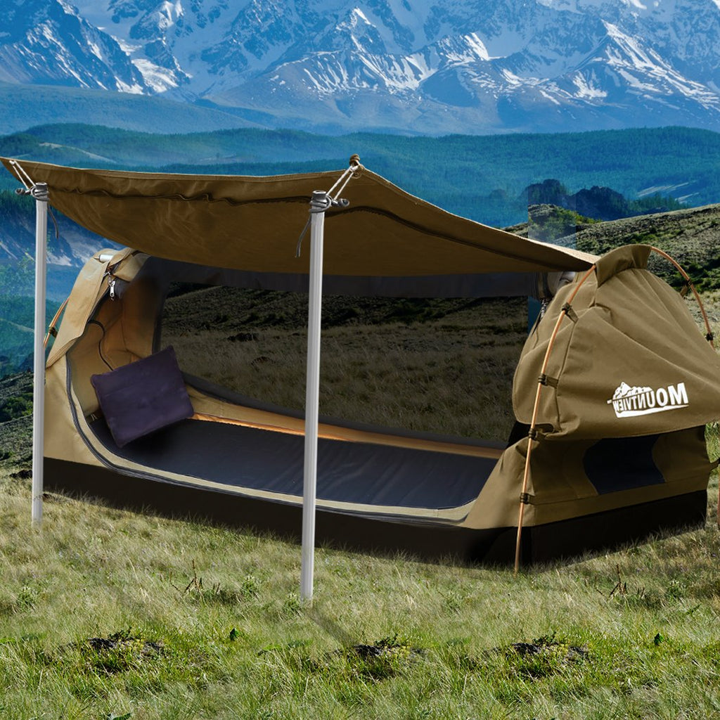 Mountview King Single Swag Camping Swags Canvas Dome Tent Free